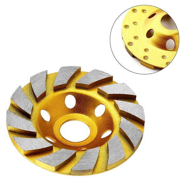 FixPivot 4" Turbo Diamond Grinding Cup Wheel - Heavy Duty, 12 Segments